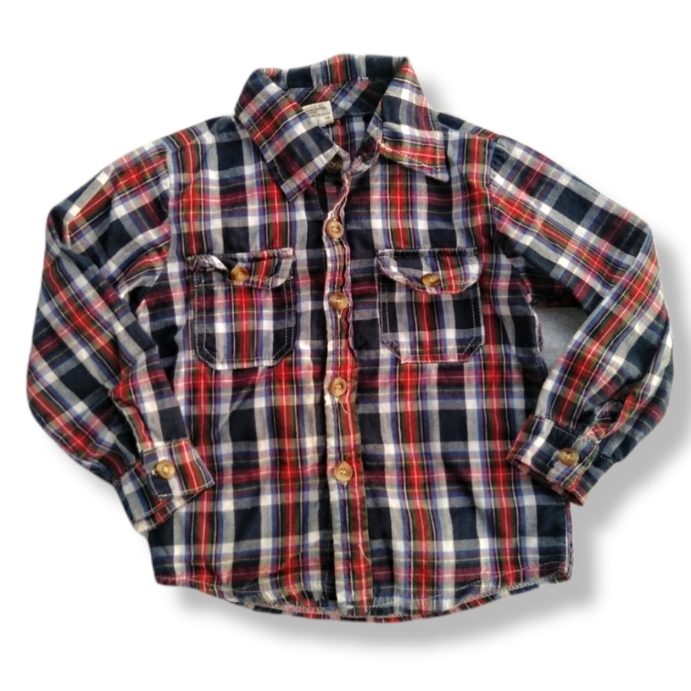 KidsTales - Toddler Plaid Button Down Shirt